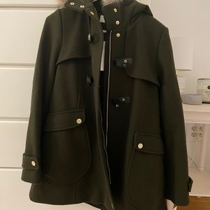 Trina Turk wool coat with fur hood